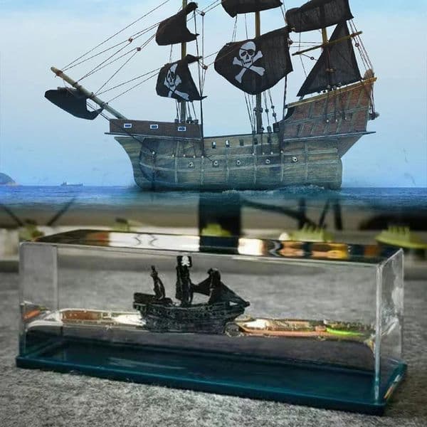 Indestructible Black Pearl Fluid Ship Liquid Drift Bottle Barcos Floating Titanic Boat Living Room Decorations Desk Accessories 260104