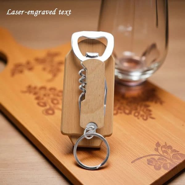 Custom Bottle Opener Wooden And Stainless Steel Bottle Opener Personalized Engraving Portable And Compact 3-In-1 Bottle Opener 260106