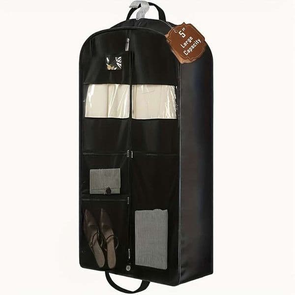5inch Thickened Travel Garment Storage 43inch Wardrobe Hanging Bag with Pocket Men's Suit Cover Suitable for Shirts, Coats, Dresses 26T0107