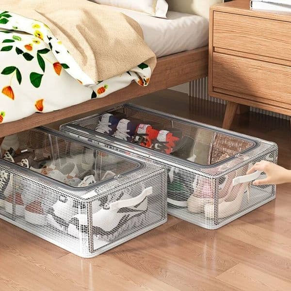 Installation-free Household Transparent Thickened Foldable Bed Bottom Storage Shoe Box