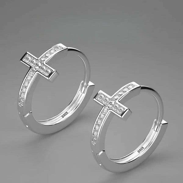 925 Sterling Silver Earrings for Women Geometric Shinning Cross Zircon Earring Fashion Jewelry Gift Party Wedding pendientes