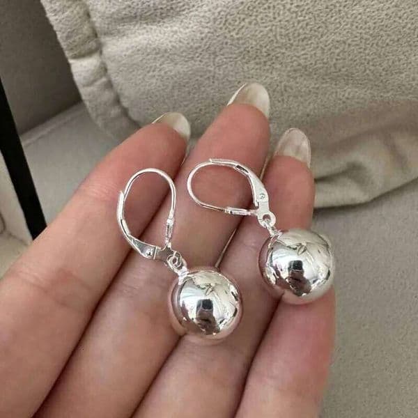 925 Sterling Silver Earrings for Women Gold Color Ball Sexy Girl Fashion Trendy Jewelry Gift Party Wedding pendientes thumbnail 2