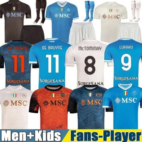 LUKAKU DE BRUYNE Ssc 25 26 Soccer Jerseys LANG LUCCA Naples 2025 2026 BEUKEMA NERES Football Shirts Mctominay Maglia Napoli Jersey Tops Kit Men Kids Training