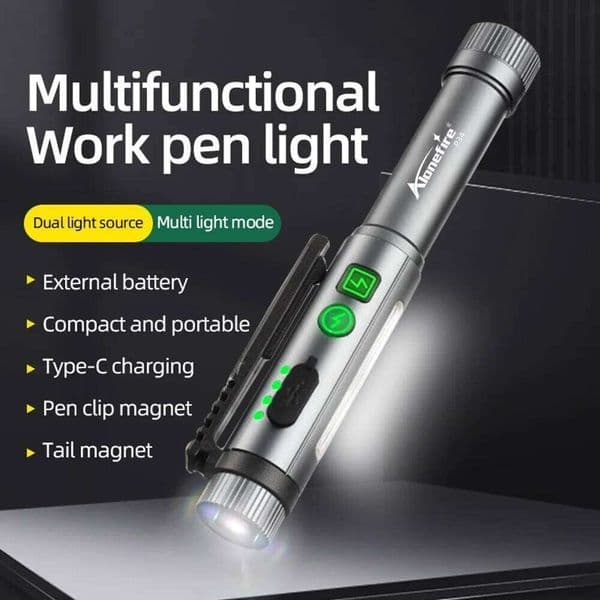2-in-1High Bright COB Pen light Mini Flashlight Usb Rechargeable Portable Night Emergency Torch Outdoor Camping Hiking Work lamp 26L0108