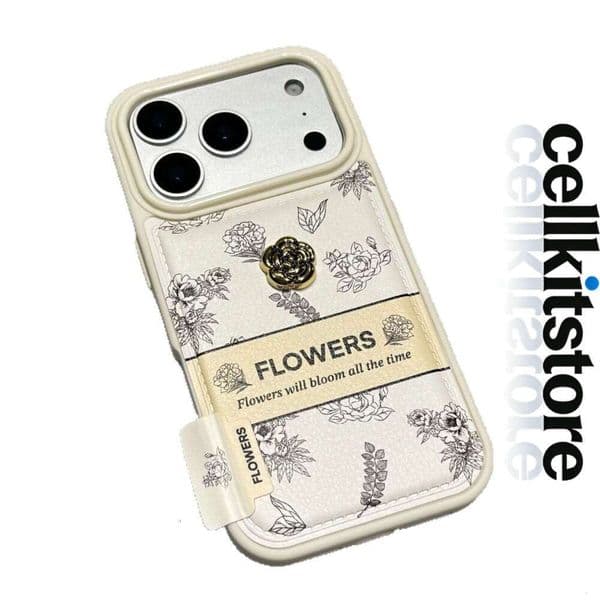 Phone Case For iPhone INS Style Camellia Label Compatible with Apple 16/17 Pro Max Phone Case IP15 Bulge Texture 14 for Women