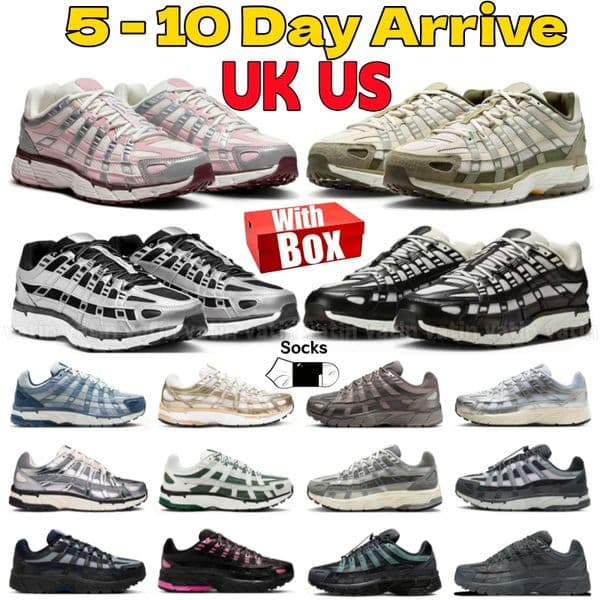 With box P6000 running shoes for men women shoes Grey Game Royal photon dust pink foam black metallic silver gold v mens womens outdoor sneakers chaussures trainers 47