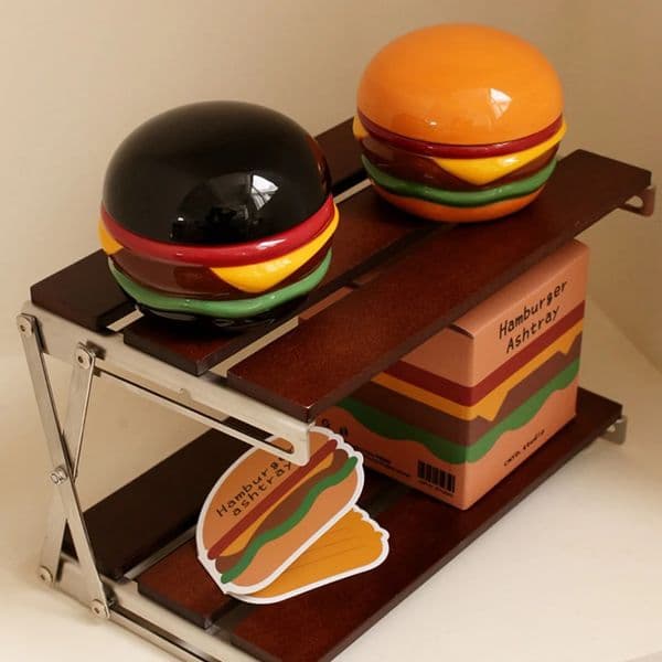 26ss Original and Creative Hamburger Ashtray With Lid Cartoon Object Gift Bedroom Desktop Gift Ornament Home Decoration