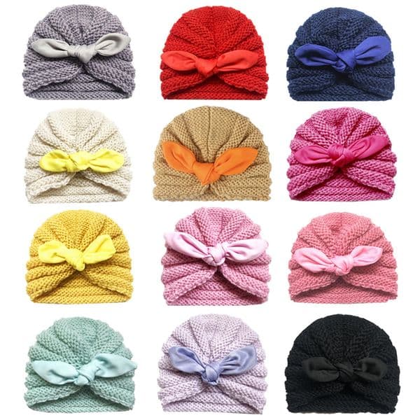 Toddler Winter Knitted Hat Baby Cap Crochet Knitted Candy Color Newborn Beanies Infant Kids Children Winter Hats K2034