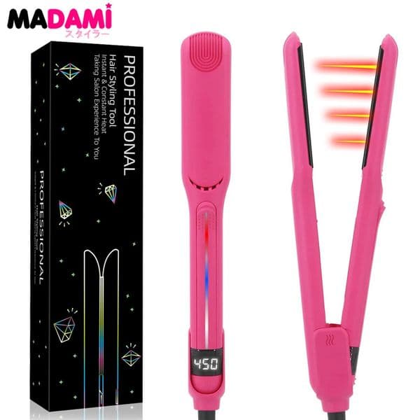 Infrared Flat Iron 450F / 230 2 In 1 Professional Salon Hair Straightener Curler Ceramic Coated Plate Hair Styler 100-240V 260104