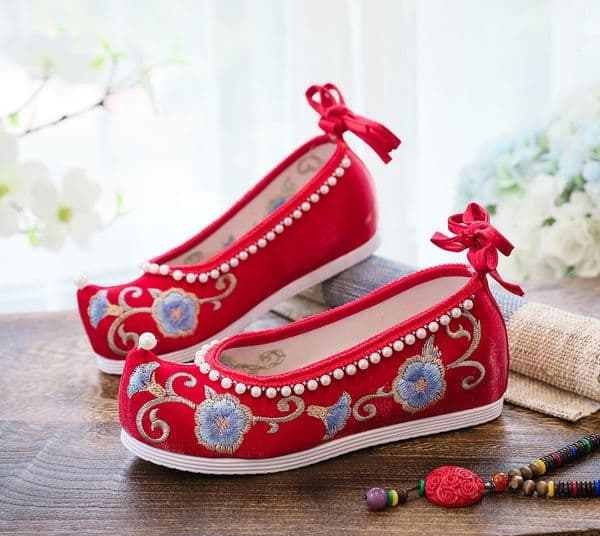 Ddmytiger Gufang New Matching Ancient Style Hanfu For Women Embroidered With Hidden Wedge Bow Pointed Toe Traditional Wedding Shoes Outdoor Shoes