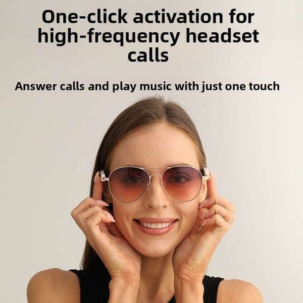 Smat Bluetooth Glasses Fo Listening To Music And Calling, UV Potection, Watepoof Sunglasses, Suppots 15-Minute Fast Chaging, Can Take Photos, WKERSIY