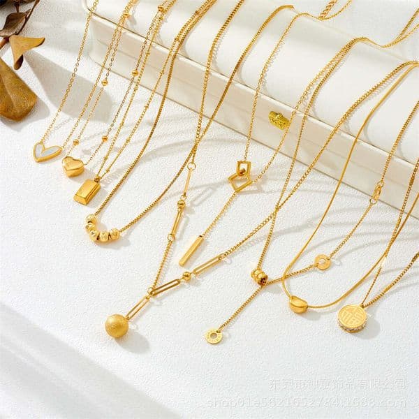 Heart Titanium Steel Necklace High-End Luxury Elegant Fashion Exquisite Jewelry Non-Fading Electroplated 18K Gold Ins