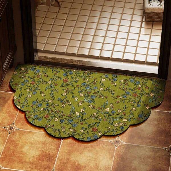 American light-colored flower semicircular bathroom door floor toilet non-slip foot diatom mud absorbent mat carpet 26H0108