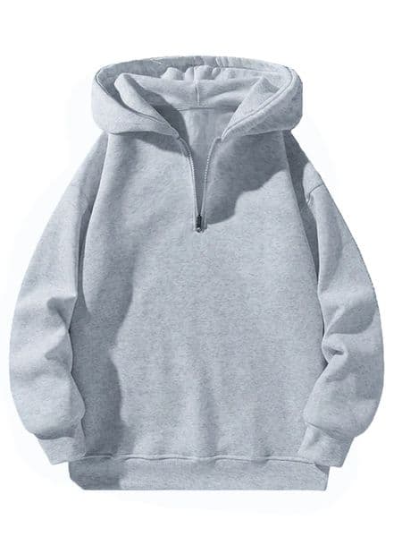 Mens Casual Half-Zip Hoodie Hooded n Soft Fabric Relaxed Fit Perfect for Daily Leisure Wear in Spring Autumn 251231