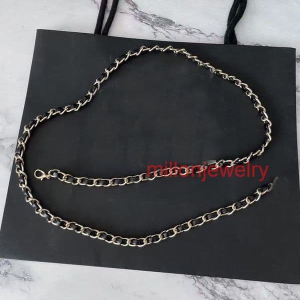 jewelry Women Belt Designer Metal Waist Chain Women's Fashion C Letter Waist Belt Braided Slim Leather Belt