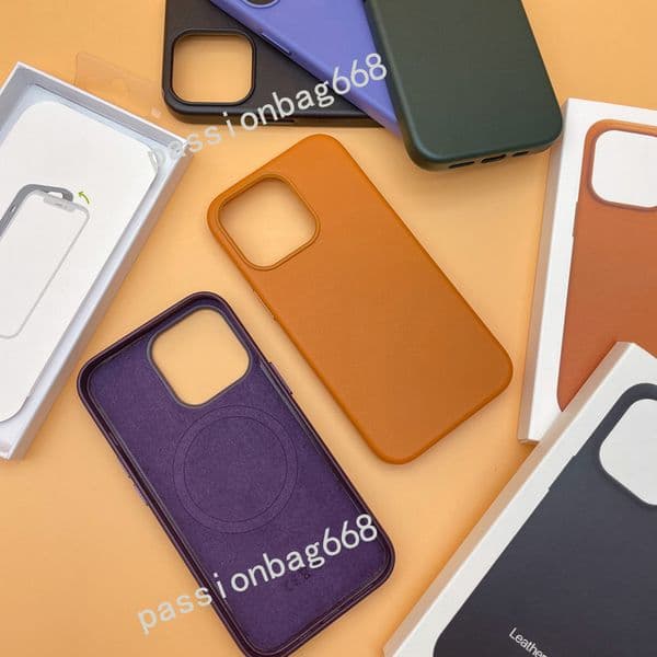 2026 Leather Magnetic Suction Animation Phone Case for iPhone 13 12 Pro Max Case Compatible with MagSafe PU Leather Cell Phone Case With retail package MAX668