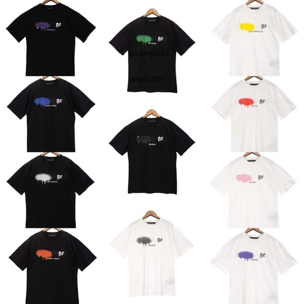 26ss palms designer T-shirt fashionable luxury men's T-shirt summer round neck sweat absorbing short sleeved outdoor pure cotton couple clothing 2086