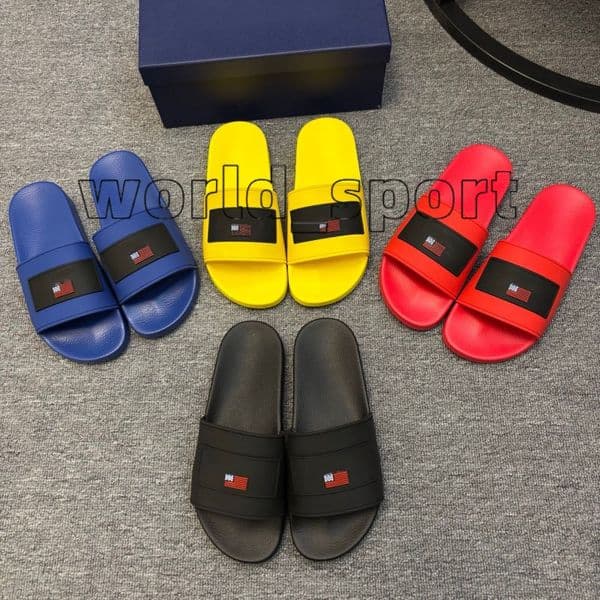 With Box Free Shipping 2026 Designer Fashion Slipper Sliders Slides Sandals Polo Slippers For Men Mule Hot Pool Beach Flip Flops Free Shipping Size 38-46