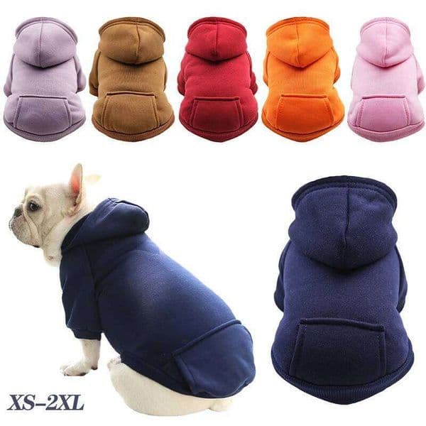 Winter Dog Hoodie Sweatshirts with Pockets Warm Clothes for Small Dogs Chihuahua Coat Puppy Cat Custume French Bulldog XJ260108