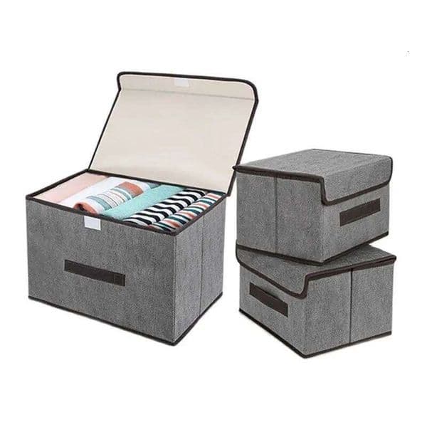 Fold Non Woven Fabric Box Gray Home Supplies Clothing Underwear Sock And Kid Toy Storage Organizer Cosmetics 26T0108