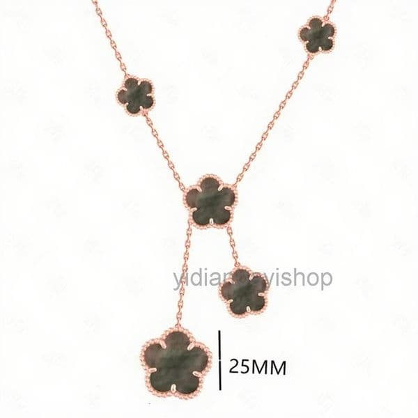 Jewelery clover cleef necklace Classic Mother Shell Six Flower Pendant Necklace Luxury Brand Clover Size Stainless Steel Womens Designer Jewelry