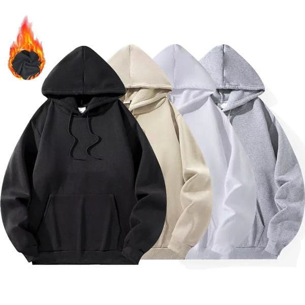 Solid Color Sports Casual Hoodies Men Women Spring Autumn Fleece Warm Sweatshirts Hip Hop Streetwear Fashion Loose Pullover Tops 260107