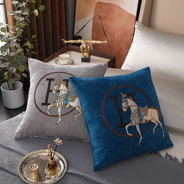 2026 Business Gift Souvenir Chenille Large Horse Waist Pillow 45X45 Size Bedside Cushion Free Shipping