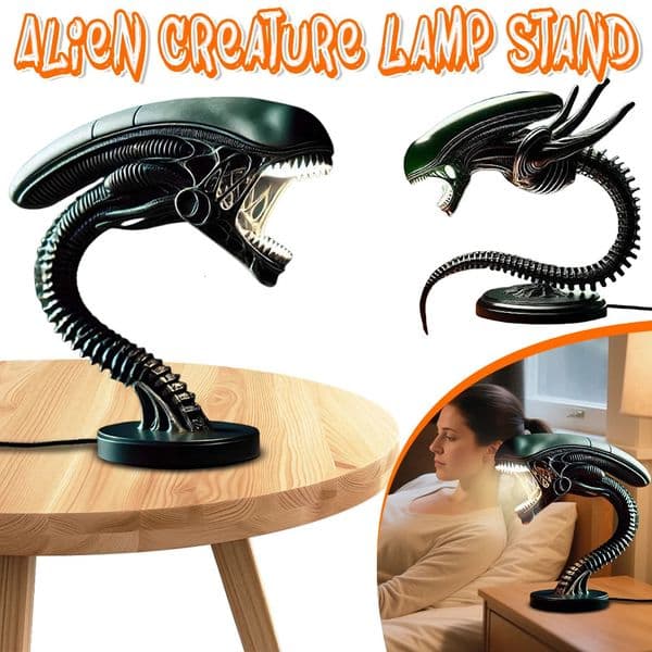 Unique Alien Creature Lamp Stand Home Bedroom Table Night Light Alien Creature Light Holder Desk Lamp Ornament Home Decoration 260104