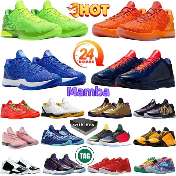 With box Designer Mamba Basketball Shoes Mambas eybl 6 Grinch Dodgers Total Orange 8 What The Venice Beach Mambacita 5 Bruce Lee Mens Trainers Women Outdoor Sneakers