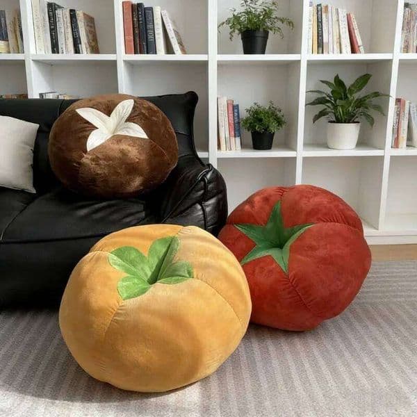 Tomato Mushroom Plush Cute Sofa Cushion Study Bedroom Living Room Decoration Simple INS StyleCushion 26T0108
