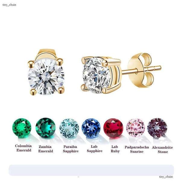 Starsgem Basket Set 14k Pure Gold 0.3 0.5 1 CT VVS2 Round Cut IGI Lab Grown VVS Moissanite Earrings