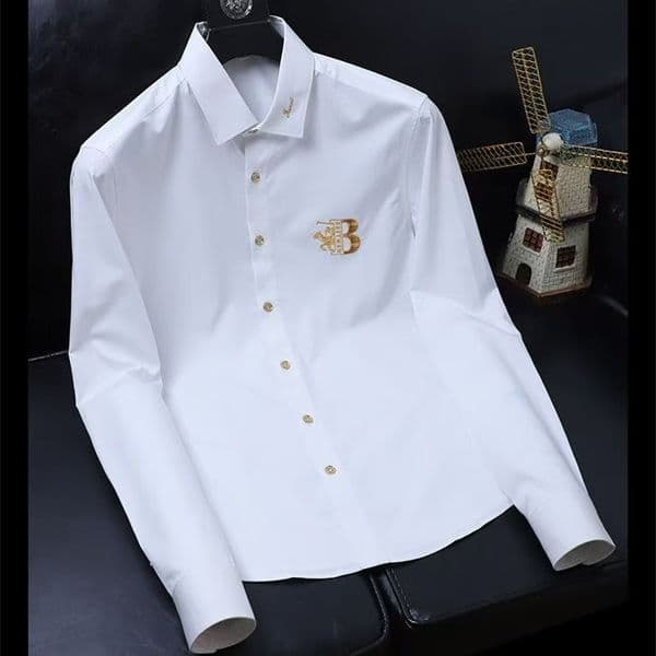 Men's Casual Shirts Designers quality designer business tees classic long Sleeve Shirt solid color letter spring autumn blouse plus size