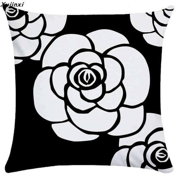 Black and White Geometric Abstract Pillowcase for Living Room Sofa Bedroom Cushion Bay Window Seat Dormitory Pillow Decoration