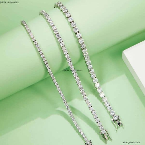 U02 Long-lasting Jewelry OEM ODM Wholesale Custom Men's and Women's Bracelets Gold-plated 925 Sterling Silver Straight Pull VVS Moissanite Tennis Chain Necklace 81