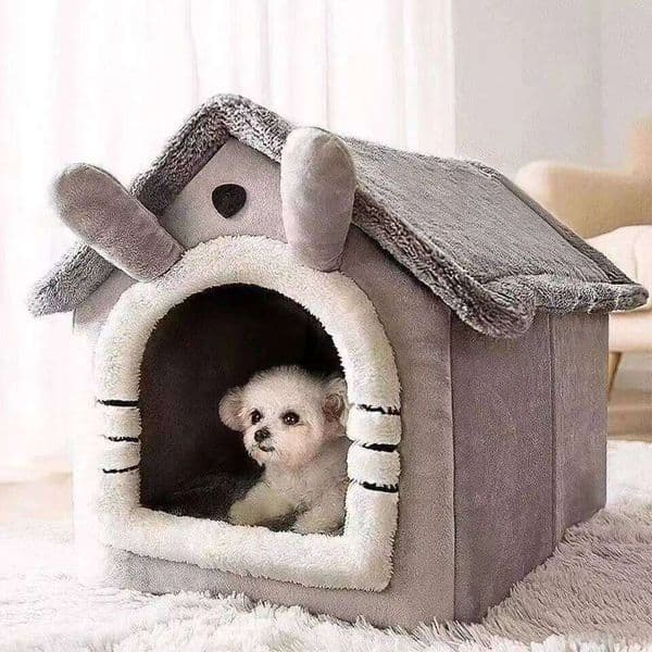 Indoor Warm Soft Pet Tent House Dog Kennel Cat Bed Removable and Washable Cushion Suitable Four Season Universal 26N0109