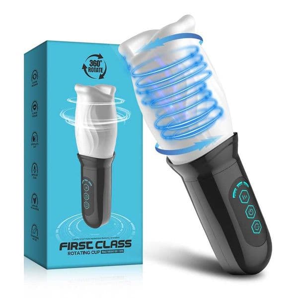 Rotating Vibrating Male Masturbator Penis Glans Training Massager with Multi-Speed Vibration Adult Sex Toy for Men