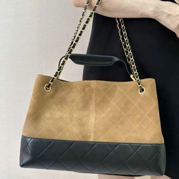 25A Bag Suede Designer Bags Luxury Large Capacity Shopping Chain Shoulder Underarm Hobo Bucket Single Handle Bag Classic Twotone Tote
