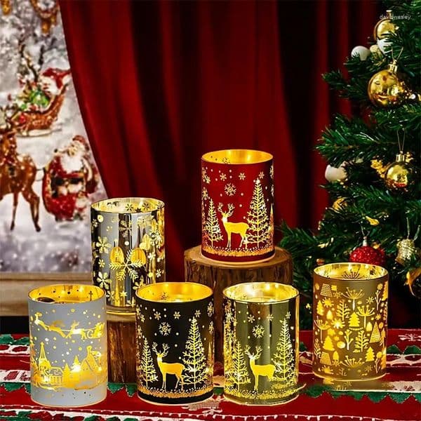 Candle Holders Christmas Series Year Decorative Candlestick Cups Custom Home Fragrance Birthday Gifts XJ260305