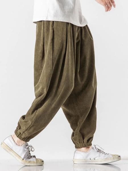 Corduroy Wide Baggy Jogger Pants Men Loose Casual Chinese Heavy Duty Oversize Trousers Male Autumn Winter High Quality 260109BJ