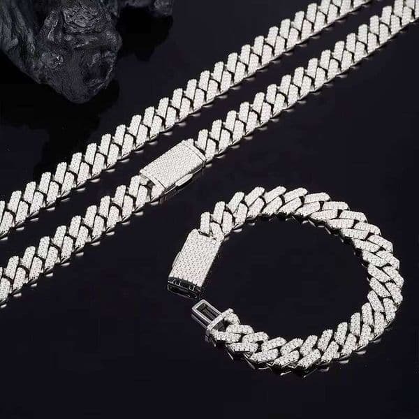 Vvs Moissanite Gold Cuban Chain 925 sterling silver men's Moissanite necklace top quality necklace