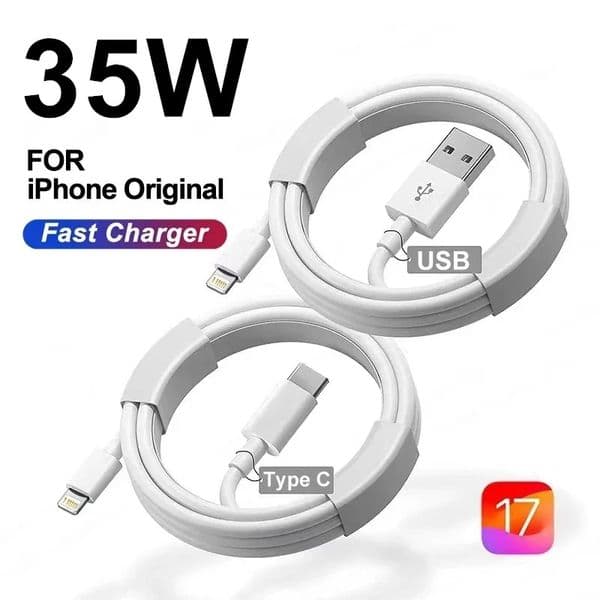 35W PD Original Fast Charging USB Cable for iPhone 14 8 7 Plus 13 12 11 Pro XS Max XR X USB C Rapid Charger Cable 1m 1.5m 2m