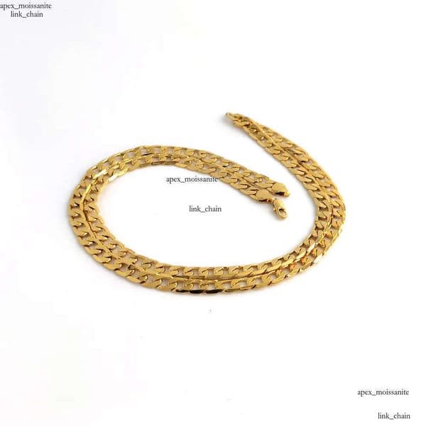 18K Solid Yellow GF Gold Curb Cuban Link Chain Necklace HipHop Italian Stamp AU750 Men039s Women 7mm 750 MM 75 CM long 29 INC9428752