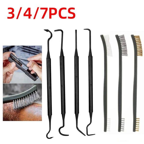 3/4/7PCS Double Ended Wire Nylon Hook And Picking Tool Reusable Polishing Brush Household Car Cleaning ddmynov