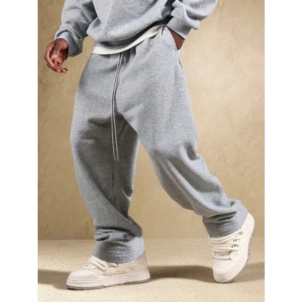 American Street Mens Gray Sports Pants Autumn Casual Straight Leg Loose 260109
