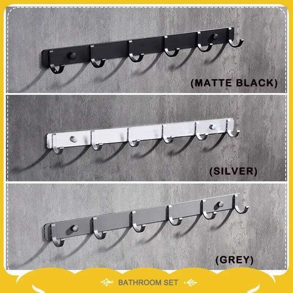 Silver Black Grey Shower Robe Hook Heavy Duty Towel Coat Holder Door Wall Mounted Clothes Hanger Kitchen Bathroom Accessories 26T0109