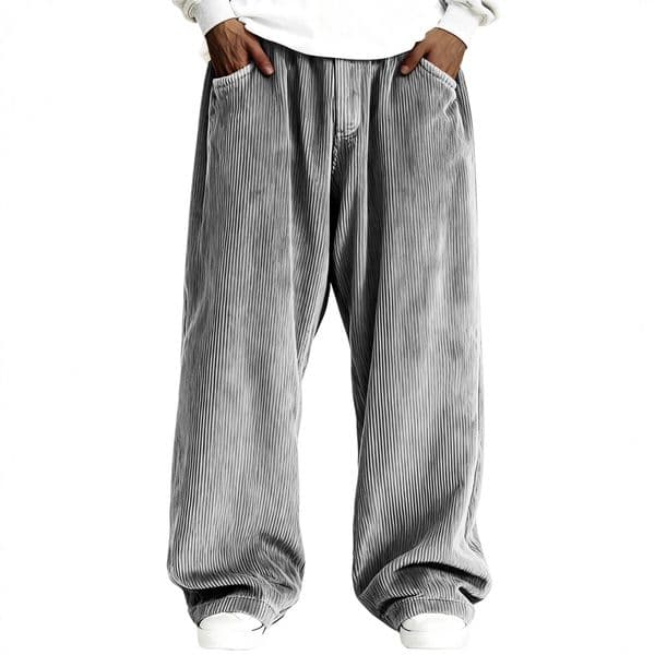 Mens Retro Corduroy Casual Pants Loose Straight Leg WideLeg Fall Winter Warm Trousers Men Sport Thermal 251225