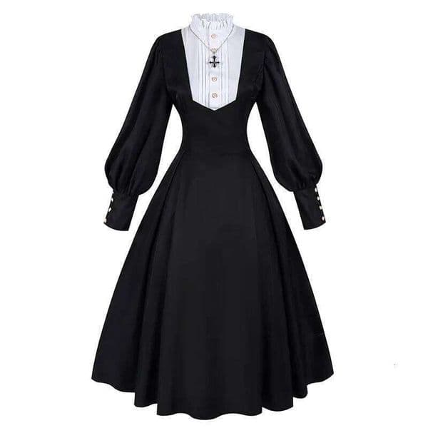 Anime Nun Cosplay Costume Dress Daily Necklace Suit Halloween for Women Stage Performance Roleplay Outfits Disguise Wear