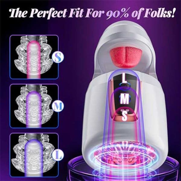 Tongue Licking Male Masturbator 10 Thrusting Blowjob Sex Machine Stroker for Glans Training Automatic Pleasure Toy for Men