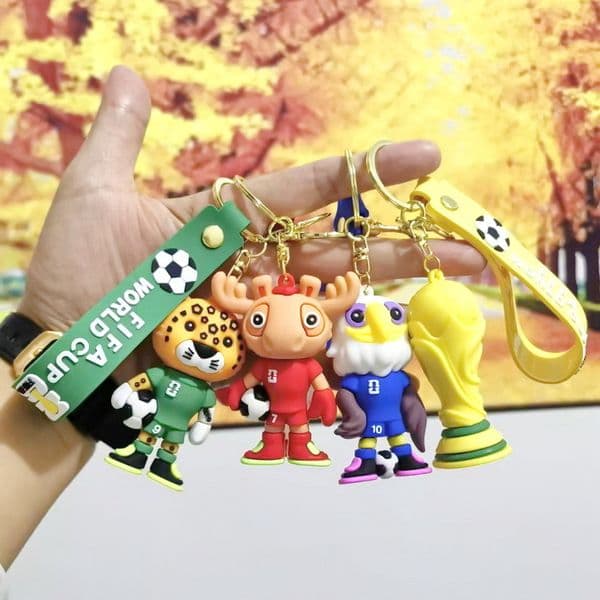 World Keychain Party Decoration Metal Hercules Cup Football Event Backpack Accessory Gift