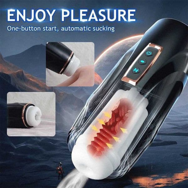 Fully Automatic Retractable Aircraft Cup Male Masturbation Cup Realistic Pocket Vagina and Penis Stimulation Adult Sex Toy